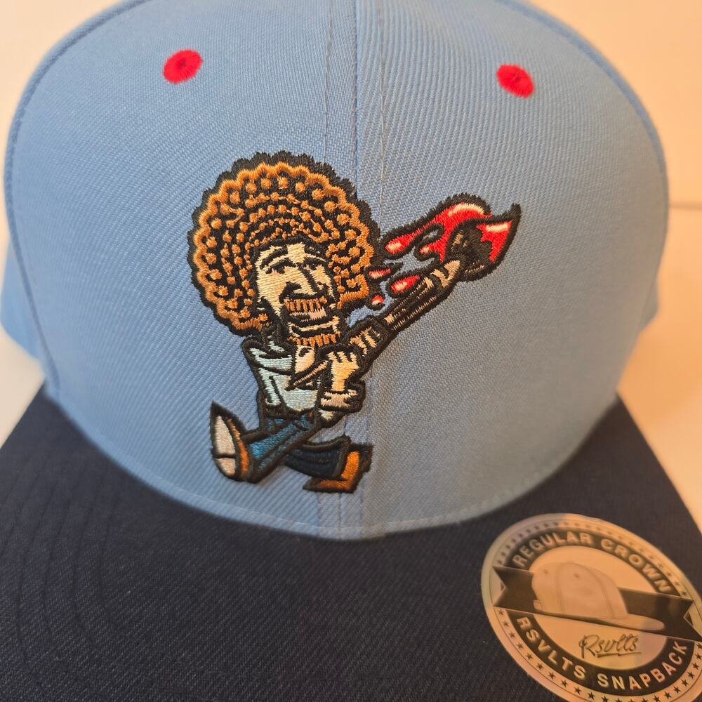 RSVLTS Bob Ross SnapBack Hat Ball Cap Regular Crown Blue Embroidered